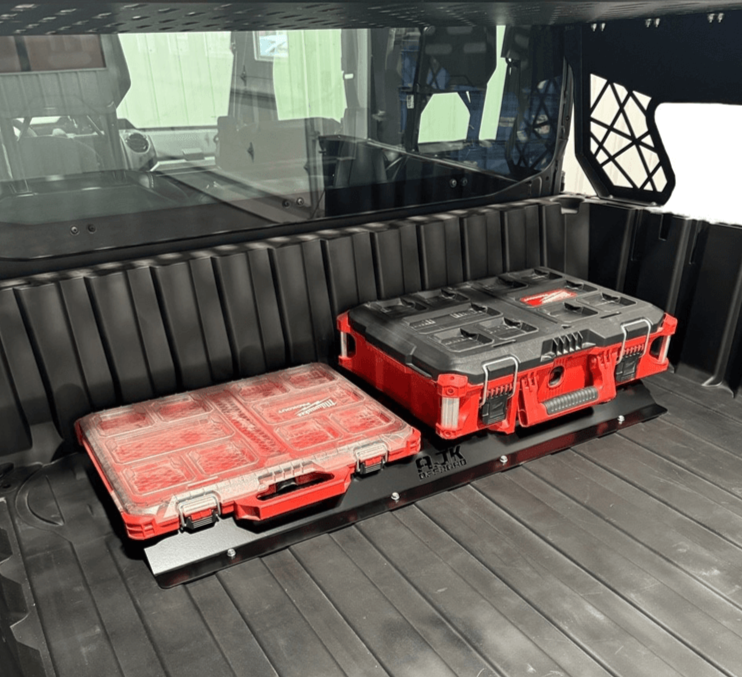 Polaris Ranger 1500XD Front Packout Mount Installed with Two Kits Side Angle