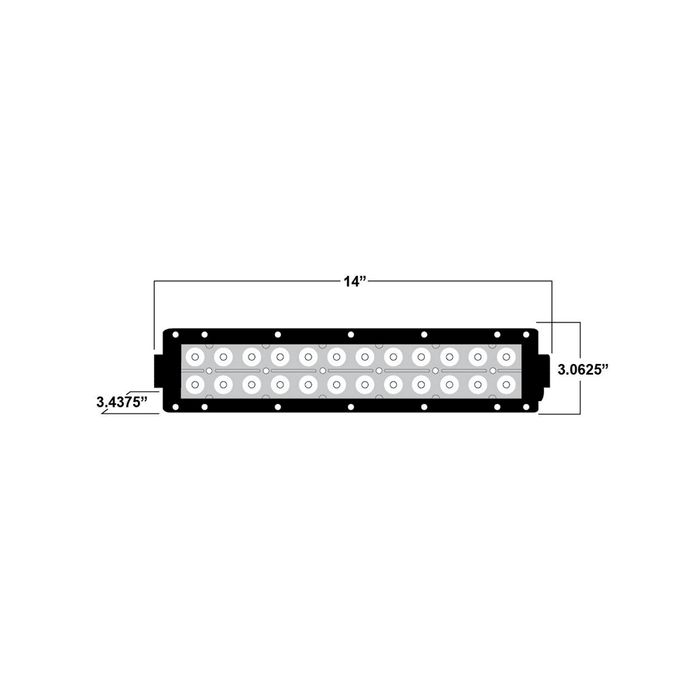 Dual Row LED Lightbar 14 Inch  AJK Offroad   