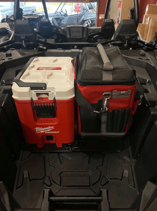 Polaris RZR PRO XP / Turbo R Packout Mount by AJK Offroad with Miluakee Pack and Cooler