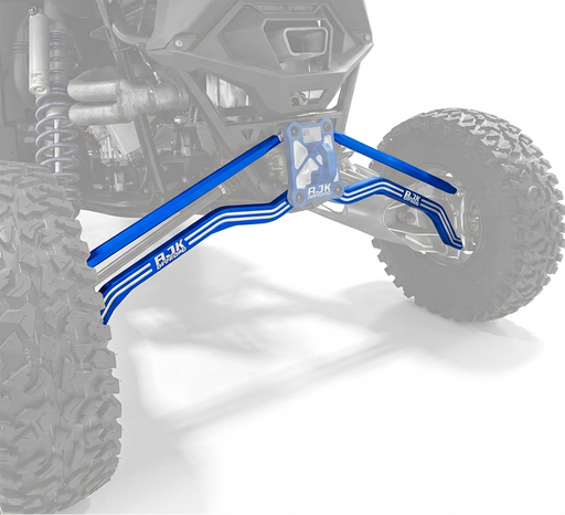 Polaris Pro R / Turbo R High Clearance Radius Rods by AJK Offroad in Blue Left Angle in Sand Dunes