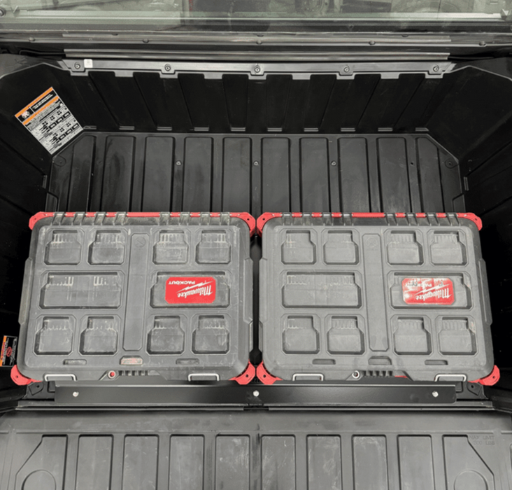 Polaris Xpedition Rear Packout Mount by AJK Offroad Birds Eye Top View of Two Flat Kits