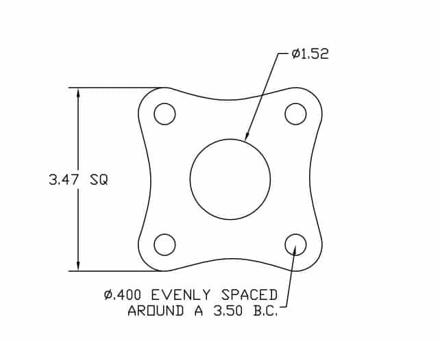 1.50" mounting plate for offroad trucks and jeeps